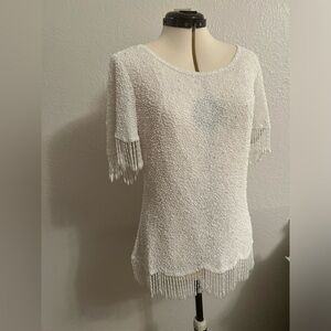 Vintage beaded silk designer top